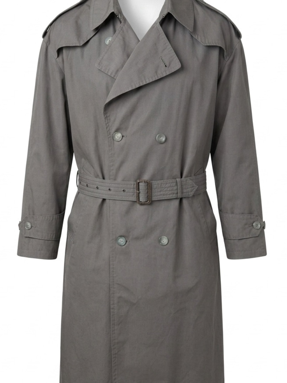 Vintage Christian Dior Monsieur Trench Coat Removable Lining Grey 46R XL XXL